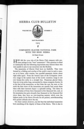 Sierra Club Bulletin 1925 Vol 12 No 2 January thumbnail